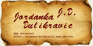 Jordanka Dulikravić vizit kartica